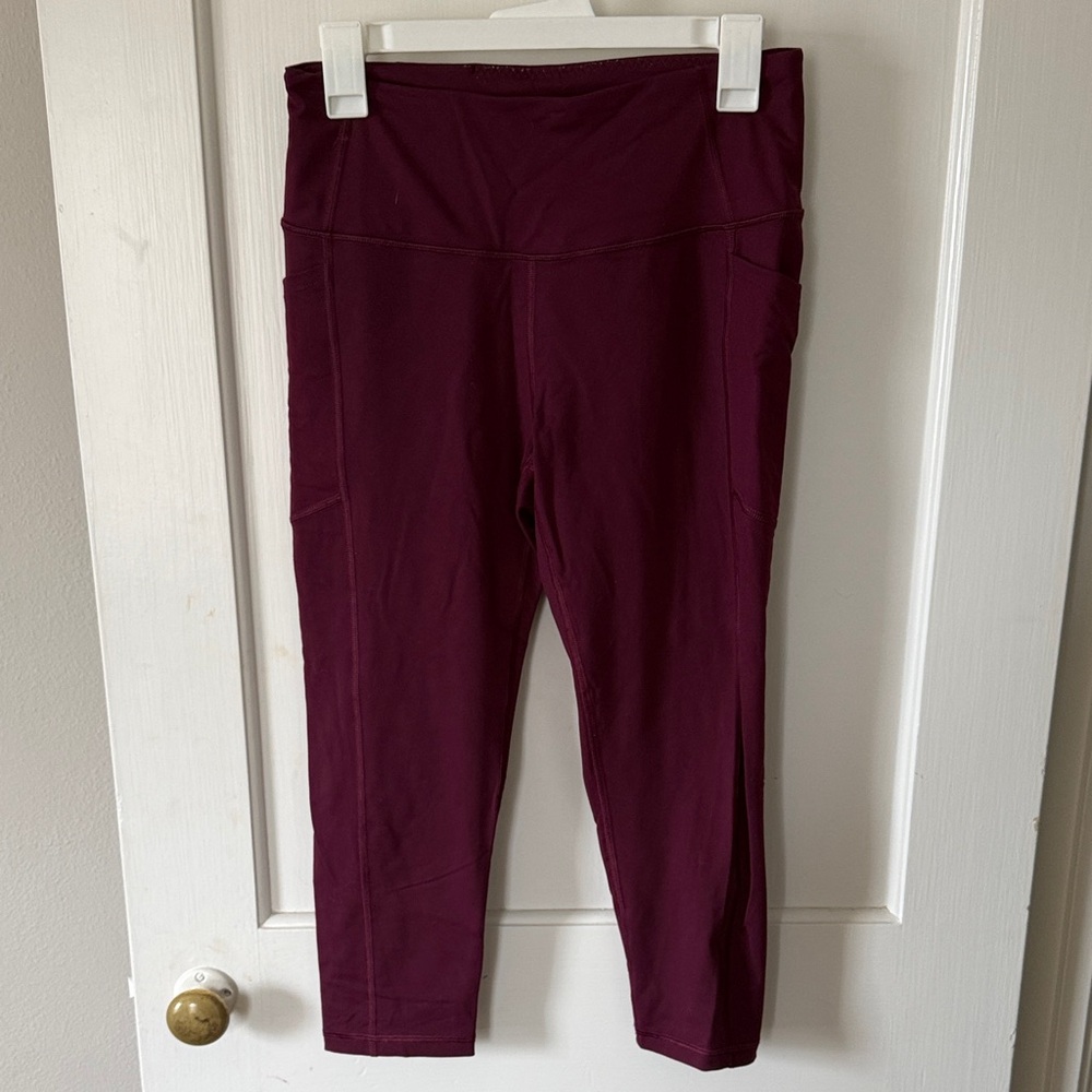 Victoria's Secret Burgundy High-Waist Capri Leggings